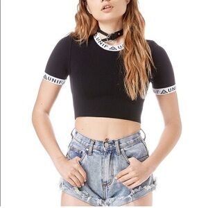 UNIF Badsport Black Crop Top